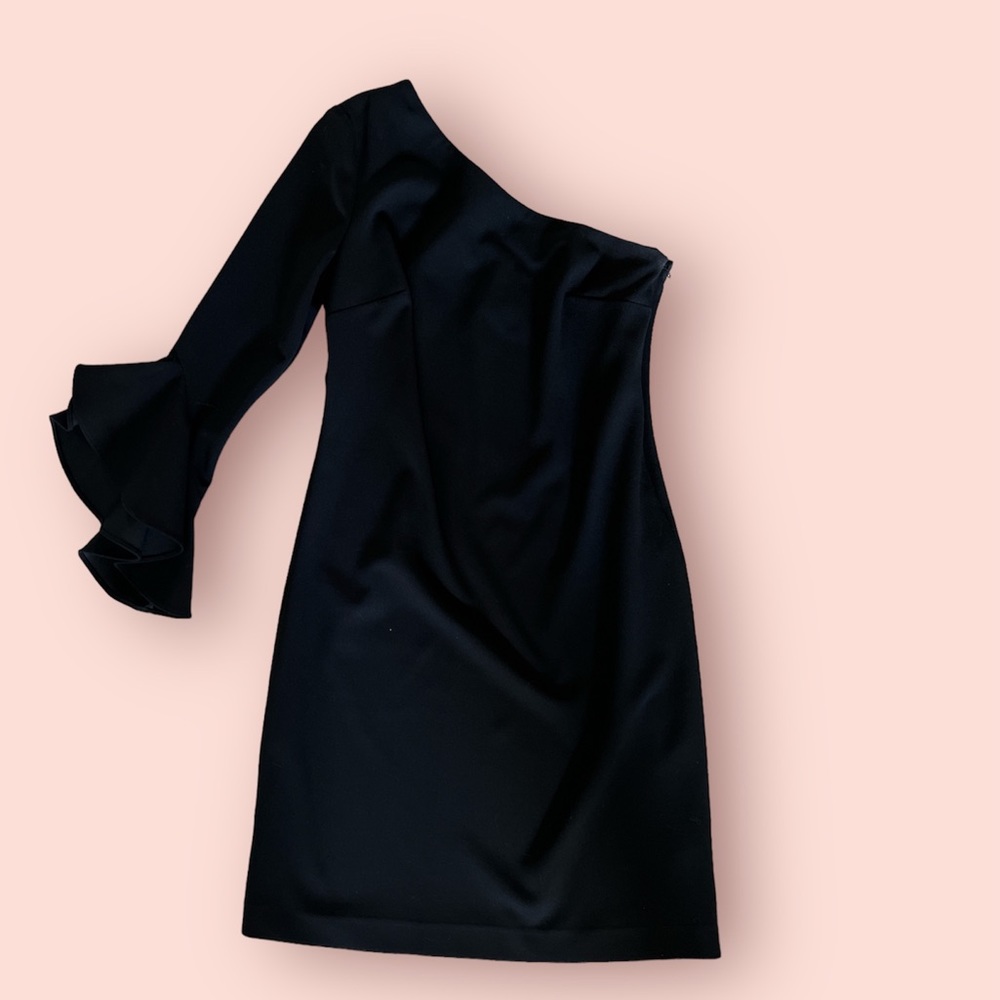 Trina by Trina Turk One Shoulder Black Dress sz 2